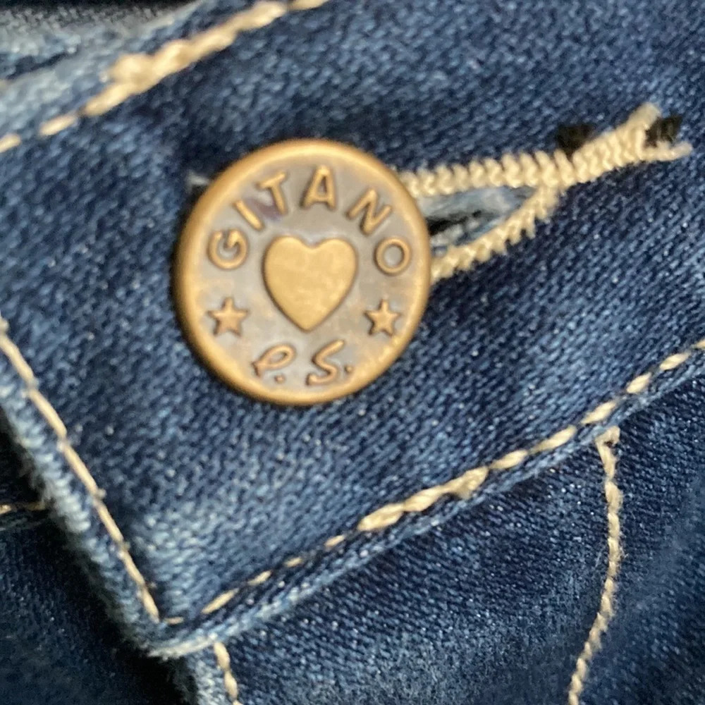 PS Gitano 1980’s high waist denim jean plain pocket size 8 24 x 27 top stitched - Picture 4 of 16